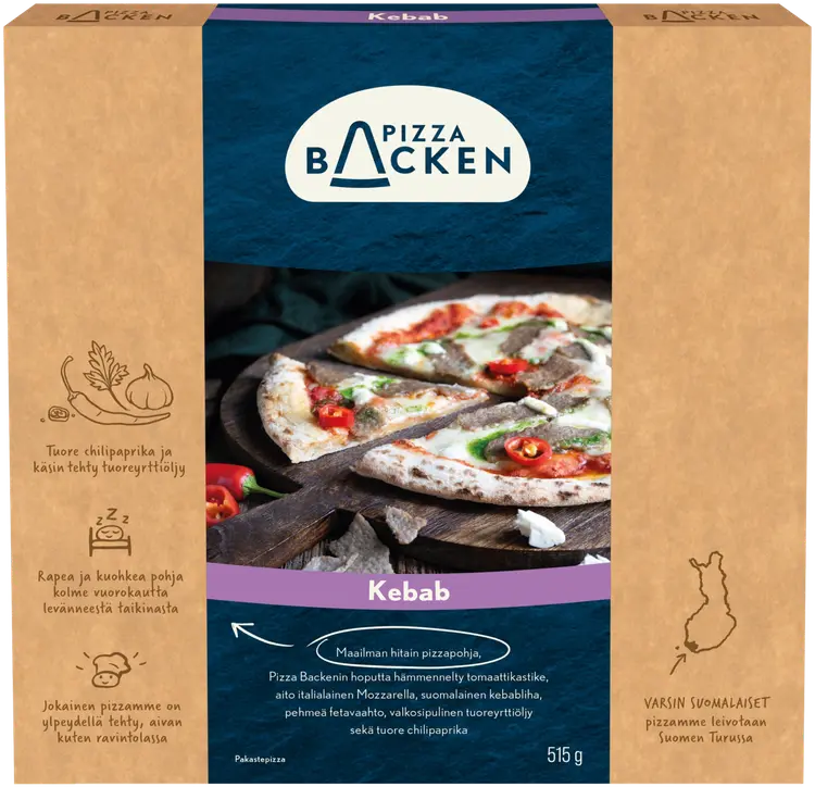 Pizza Backen Kebab 515g pakastepizza
