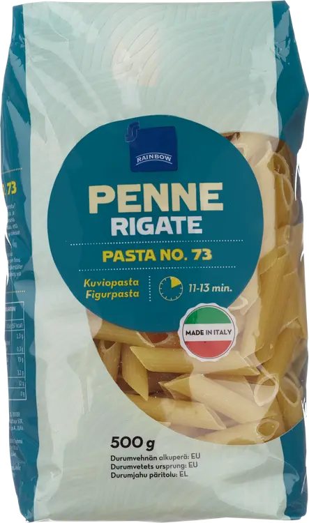 Rainbow 500g Penne Rigate kuviopasta