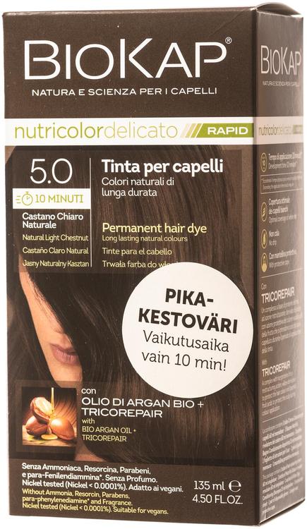 Biokap nutricolor delicato rapid 5.0 natural light chestnut