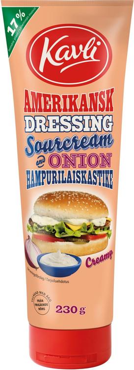 Kavli Amerikansk Dressing Sourcream & Onion Hampurilaiskastike 230g