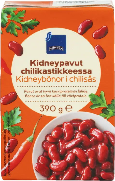 Rainbow kidneypavut chilikastikkeessa 390 g
