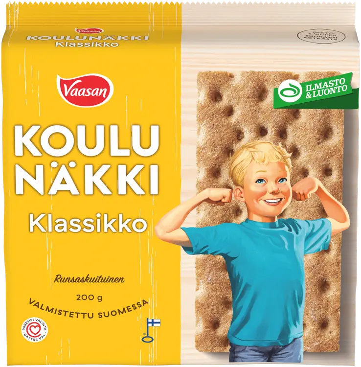 VAASAN KOULUNÄKKI Klassikko 200 g Täysjyväruisnäkkileipä