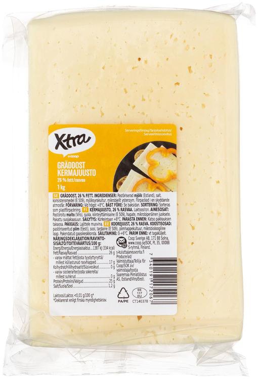 Xtra kermajuusto 26 % 1 kg