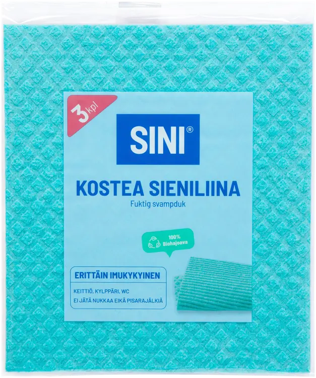 Sini sieniliina kostea 18x20cm 3kpl
