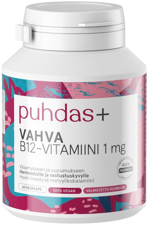 Puhdas+ Vahva B-12 vitamiini 1 mg 60 vegekaps