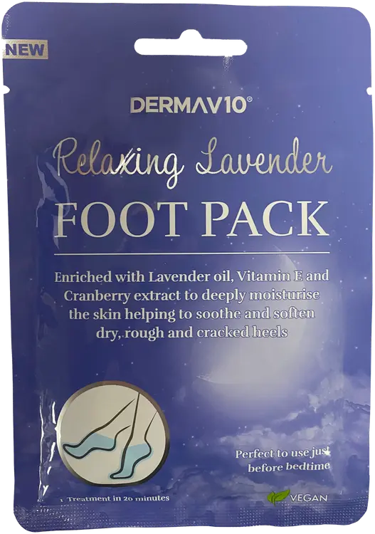Derma V10 rentouttava jalkanaamio laventeli 1 pari