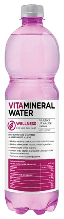 Vitamineral Wellness vaarika-aaloe vera maitseline vitamiinivesi 750 ml