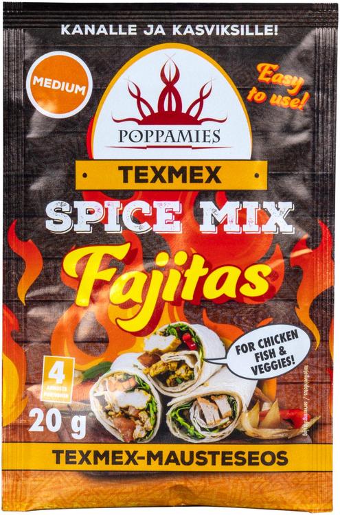 Poppamies Texmex Spice Mix Fajitas mausteseos 20g