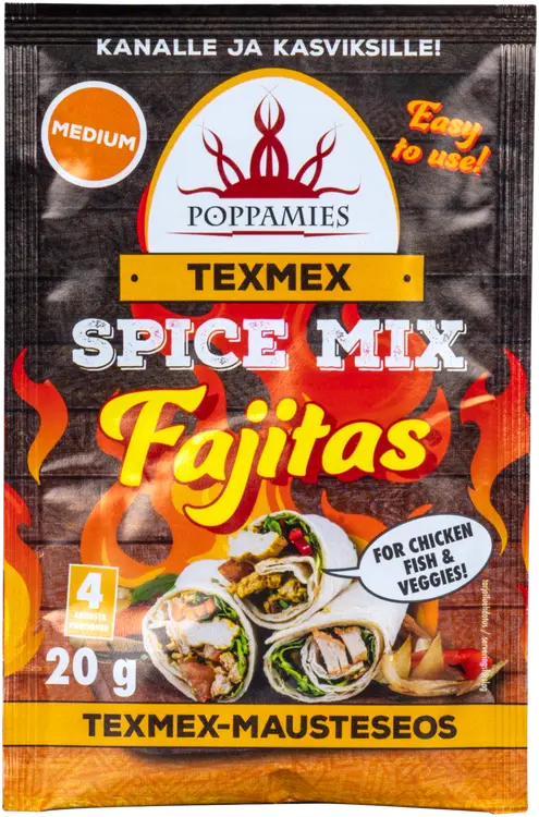 Poppamies Texmex Spice Mix Fajitas mausteseos 20g