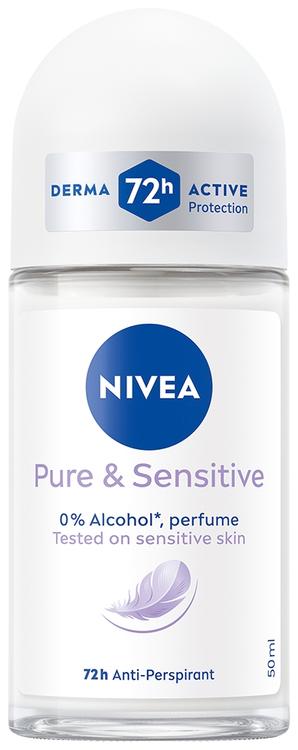 NIVEA 50ml Pure & Sensitive Deo Roll-on -antiperspirantti