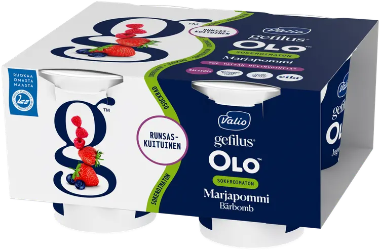 Valio Gefilus® OLO™ jogurtti 4x125 g marjapommi sokeroimaton laktoositon