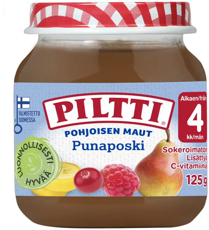 PILTTI 125g Pohjoisen maut Punaposki marja- ja hedelmäsose 4kk