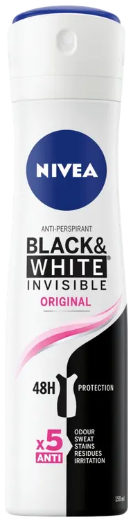 NIVEA 150ml Black & White Invisible Original Deo Spray -antiperspirantti