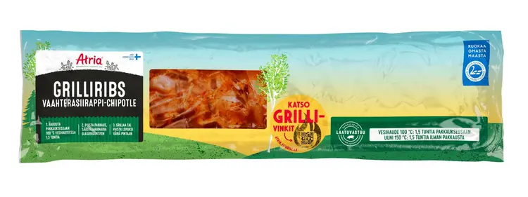 Atria Grilliribs Vaahterasiirappi-Chipotle n600g