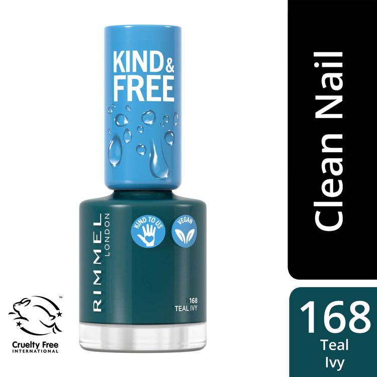 Rimmel Kind & Free Clean Nail Polish 8ml, 168 Teal Ivy kynsilakka