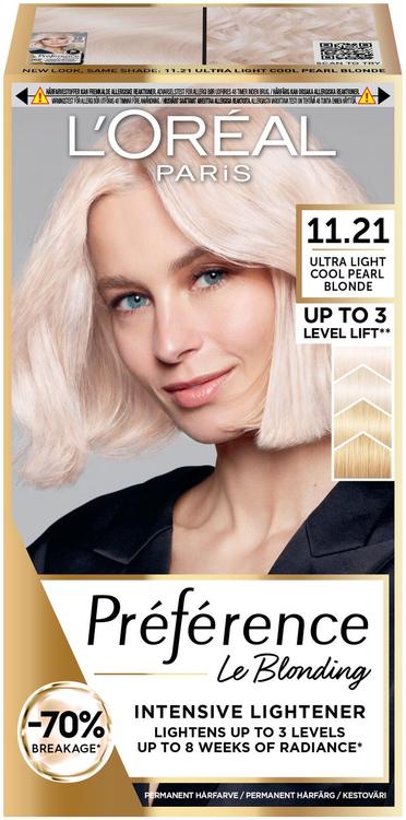 L'Oréal Paris Préférence Le Blonding 11.21 Ultra Light Extra Light Cool Crystal Blonde Erittäin kirkas viileä kristallinvaalea kestoväri 1kpl