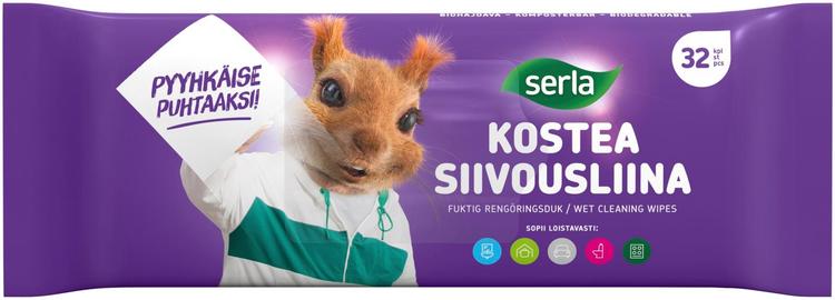 Serla kostea siivousliina 32 kpl