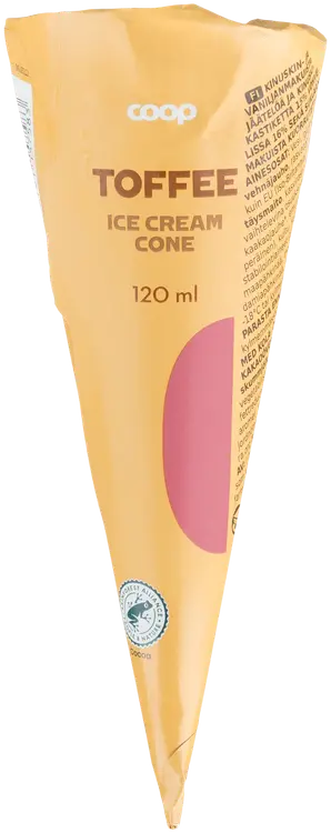 Coop jäätelötuutti toffee 120 ml/69 g
