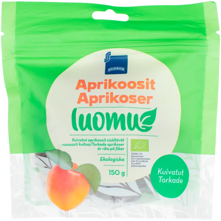 Rainbow kuivatut aprikoosit luomu 150 g