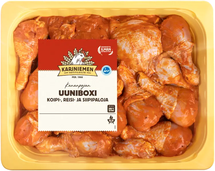 Kariniemen Kananpojan uuniboxi marinoitu n. 1,7 kg