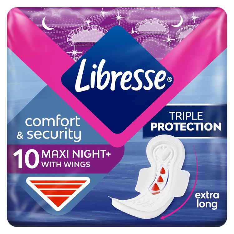 LIBRESSE yöside Maxi+ Goodnight Wing 10 kpl