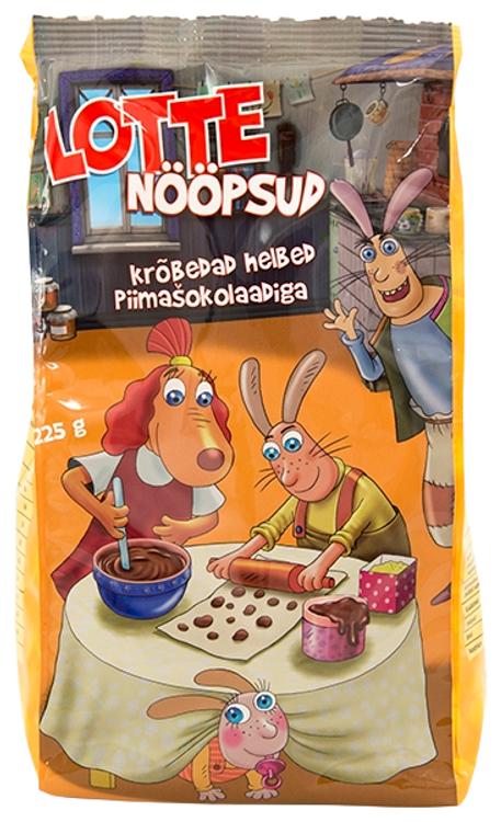 Lotte krõbedad helbed piimashokolaadiga "Nööpsud", 225 g