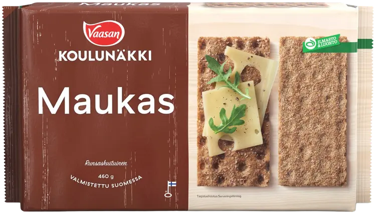 VAASAN KOULUNÄKKI Maukas 460 g Täysjyväruisnäkkileipä