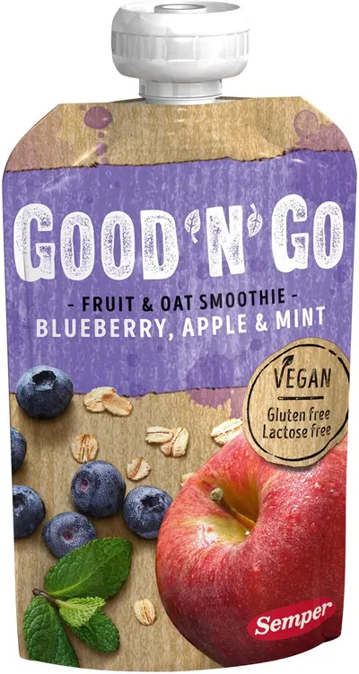 Good'n'Go Hedelmä-kaurasmoothie Mustikka, Omena & Minttu 120g