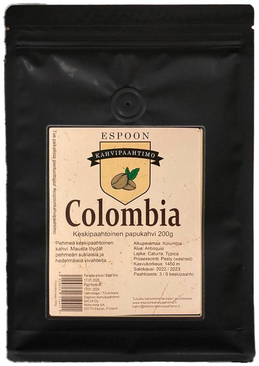 Espoon Kahvipaahtimon Colombia 200g papukahvi