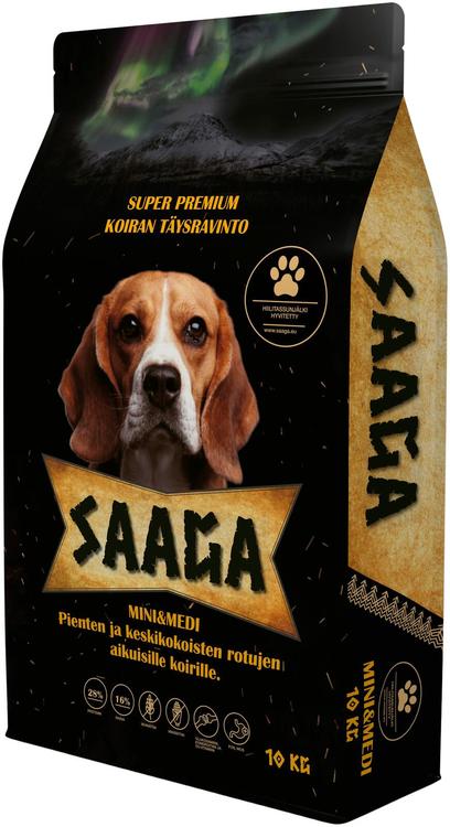 Saaga Mini & Medi täysravinto pienten ja keskikokoisten rotujen aikuisille koirille 10kg