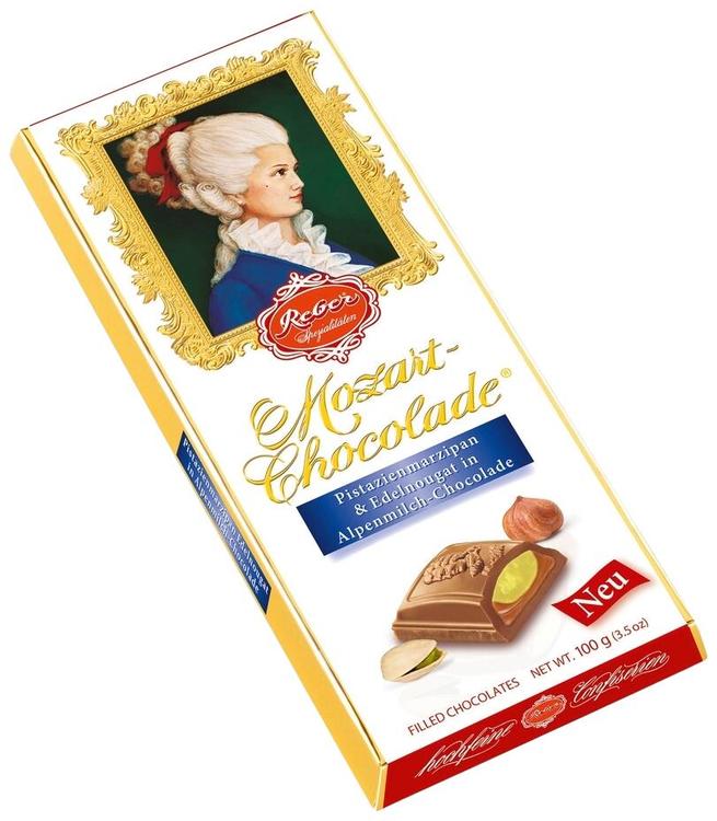 Mozart piimašokolaad pistaatsiamartsipani ja sarapuupähkli täidisega 100g