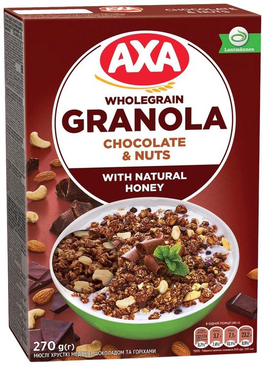Axa krõbe müsli šokolaadi ja pähkli 270g