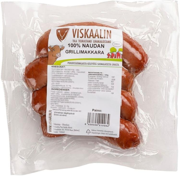 Viskaalin 100% Naudan 360g grillimakkara