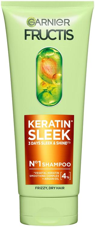 Garnier Fructis Keratin Sleek Shampoo pörröisille hiuksille 200 ml