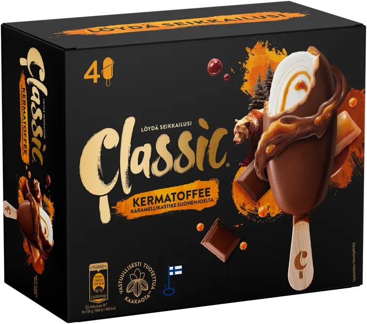 Classic Kermatoffee kermajäätelöpuikko monipakkaus 4x82g