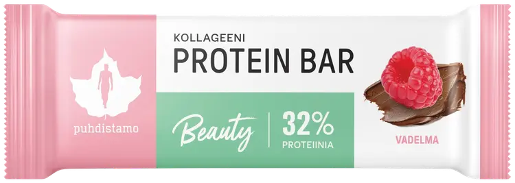 Puhdistamo Kollageeni Beauty proteiinipatukka Vadelma 30 g