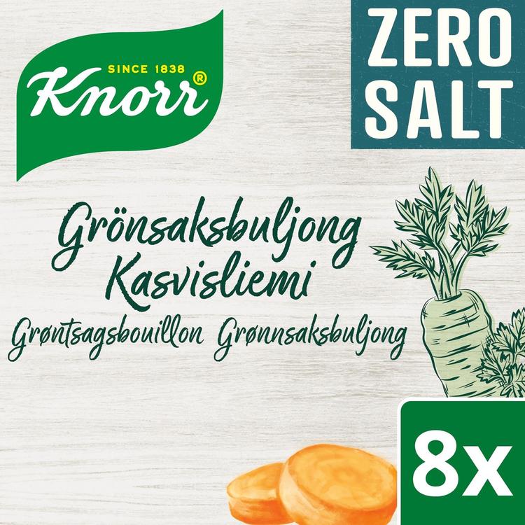 Knorr Zero Salt Kasvis Liemikuutio Suolaton 8x9g