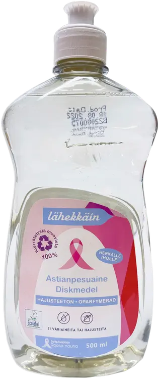 Roosa nauha astianpesuaine 500 ml herkälle iholle