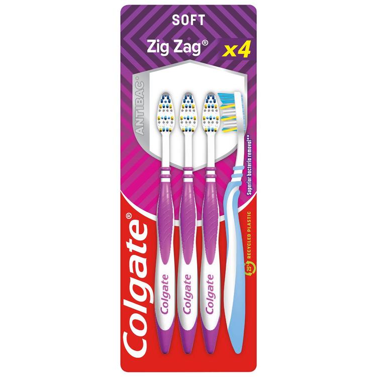 Colgate ZigZag Plus Antibac hammasharja soft 4 kpl