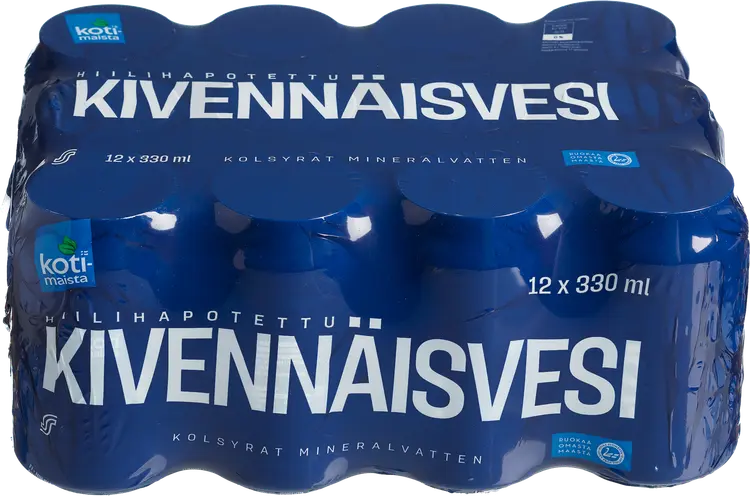12 x Kotimaista Hiilihapotettu kivennäisvesi 0,33l