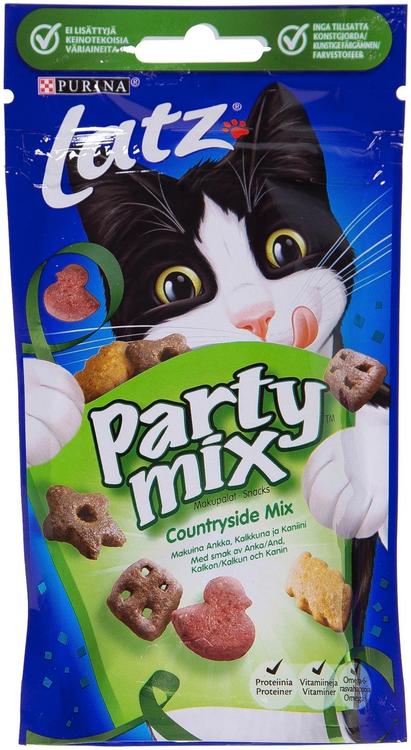 Latz Party Mix Countryside Mix maiuspalad kassidele pardi-, kalkuni-, küülikulihamaitselised 60g