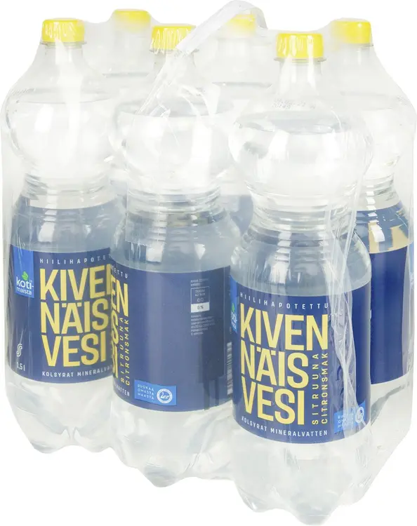 6 x Kotimaista Kivennäisvesi sitruuna kevyesti hiilihapotettu 1,5l