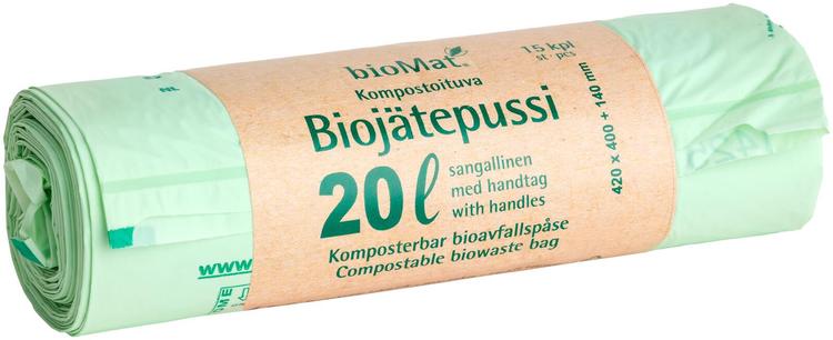 bioMat®Biojätepussi 20L 420x540mm 15kpl/rll