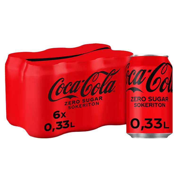 6-pack Coca-Cola Zero Sokeriton virvoitusjuoma tölkki 0,33 L