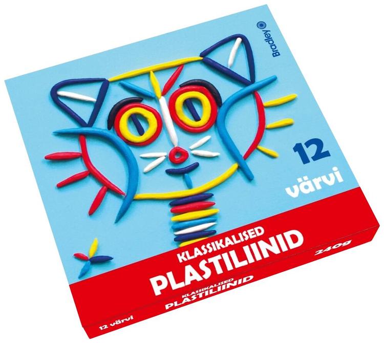 Plastiliin 12 värvi, 240g, klassikaline