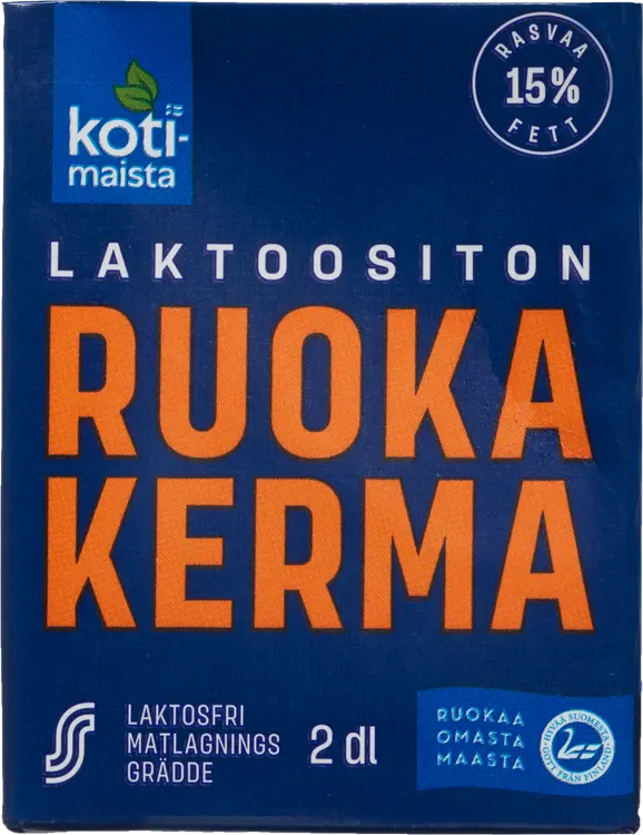 Kotimaista Ruokakerma 15% UHT laktoositon 2 dl