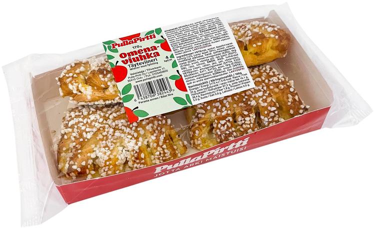 Pulla-Pirtti Omenaviuhka 4/170g laktoositon täyteviineri