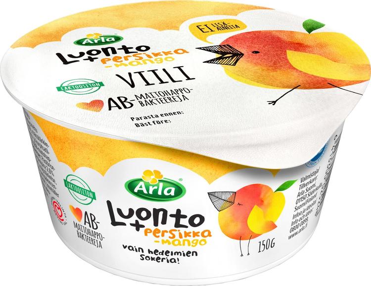 Arla Luonto+ Persikka-mango AB- viili 150 g laktoositon