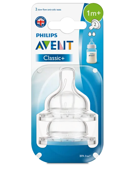 Philips Avent Classic Pullotutti 2 reikää hidas virtaus, 2kpl, 1kk+