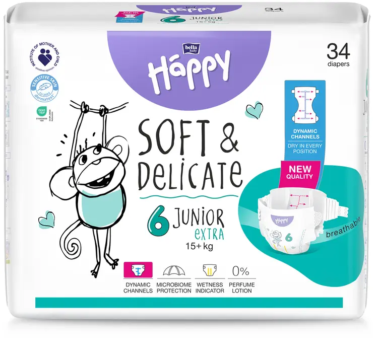 Happy Diapers Bella Junior Extra 6 teippivaippa 34 kpl 15+ kg